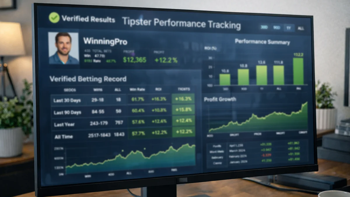 Écran affichant l'historique vérifié des performances d'un pronostiqueur