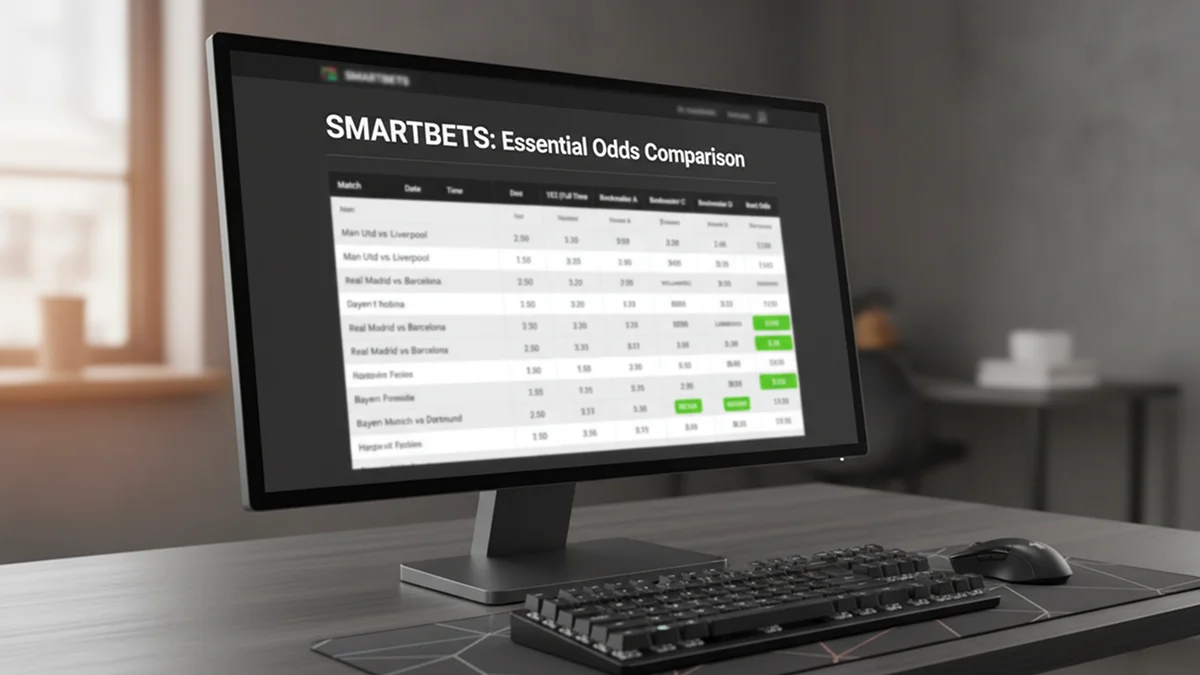 Interface de comparateur de cotes affichant plusieurs bookmakers