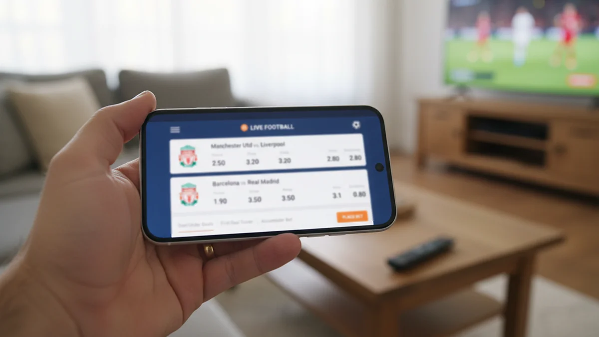 Smartphone affichant une application de paris sportifs
