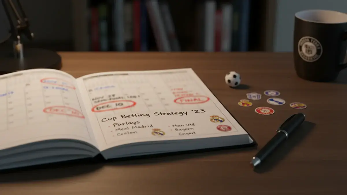 Calendrier sportif avec dates de matchs de coupe encerclées