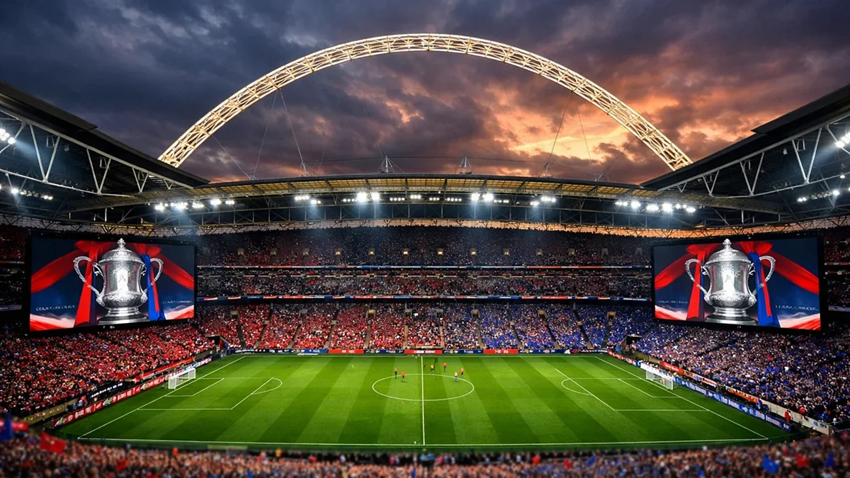 Vue majestueuse du stade de Wembley lors d'une finale de FA Cup