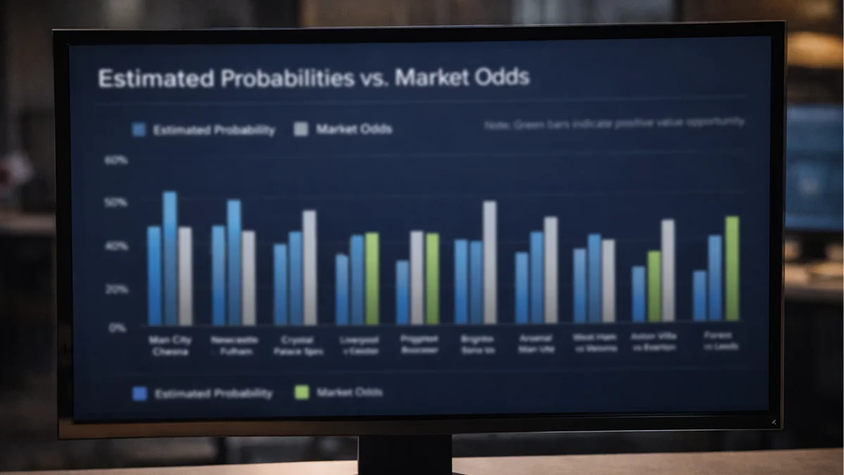 Graphique montrant la comparaison entre probabilités estimées et cotes du marché