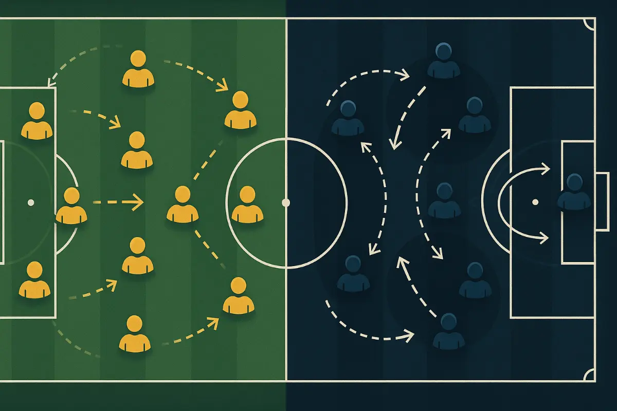 Tableau tactique illustrant les stratégies David contre Goliath avec formations et mouvements