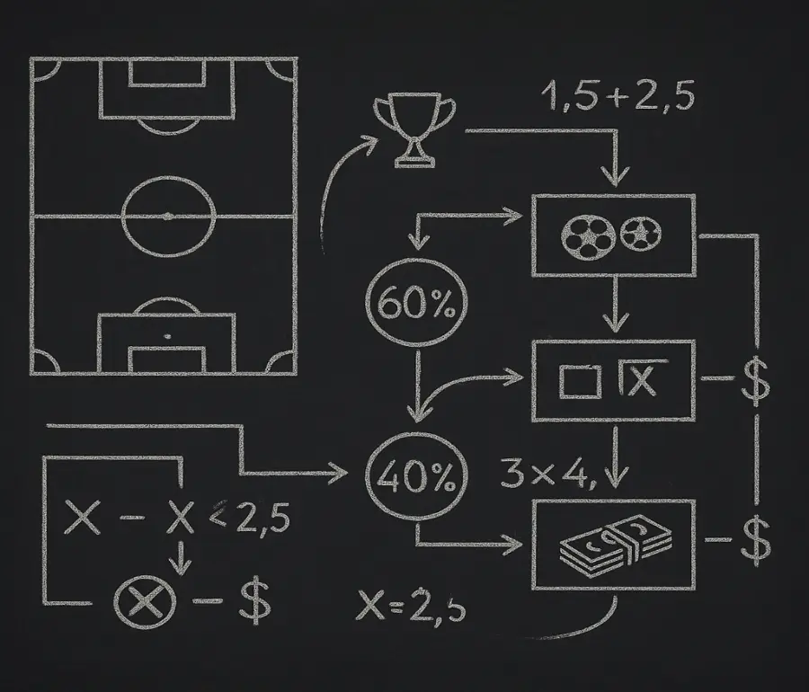 Schéma tactique illustrant les stratégies de paris pour la Coupe de France